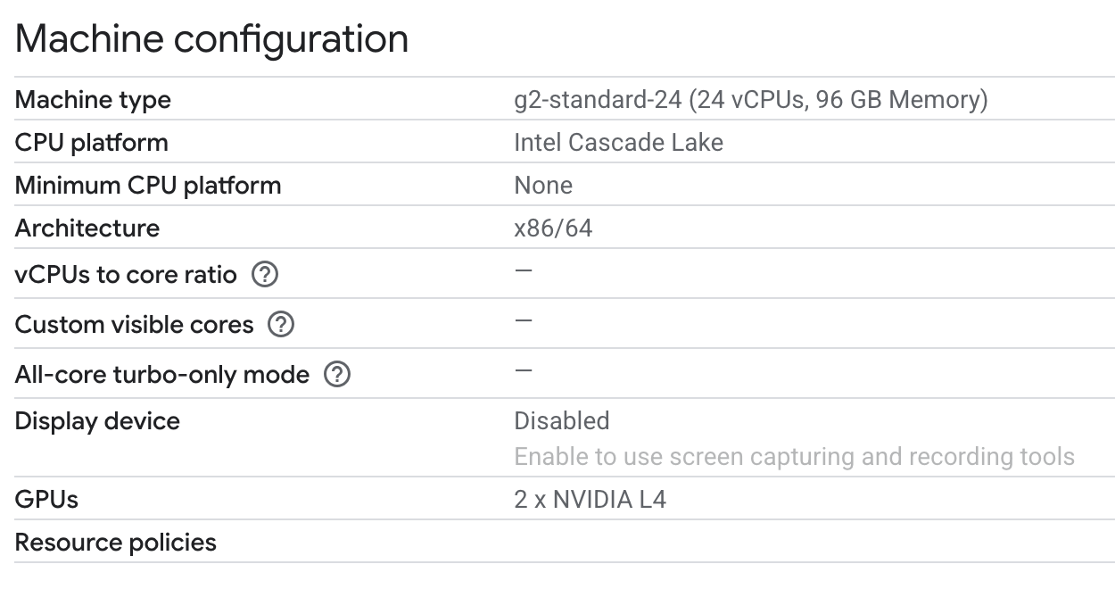 server listing in GCP
